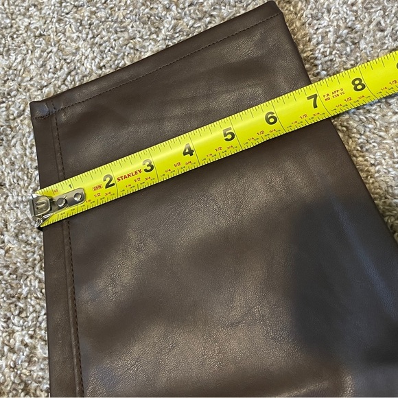 Old Navy | High-Waisted OG Straight Faux-Leather Ankle Pants | Chocolate Brown - Picture 7 of 10